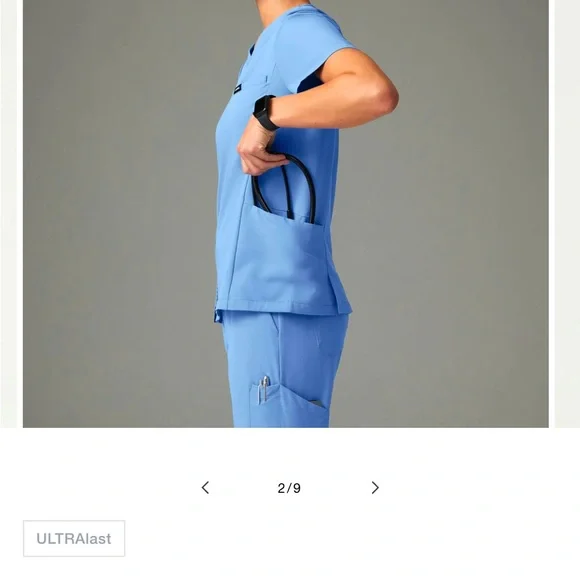 Jaanuu Ceil Blue Medical Scrub Pants - Picture 5 of 6